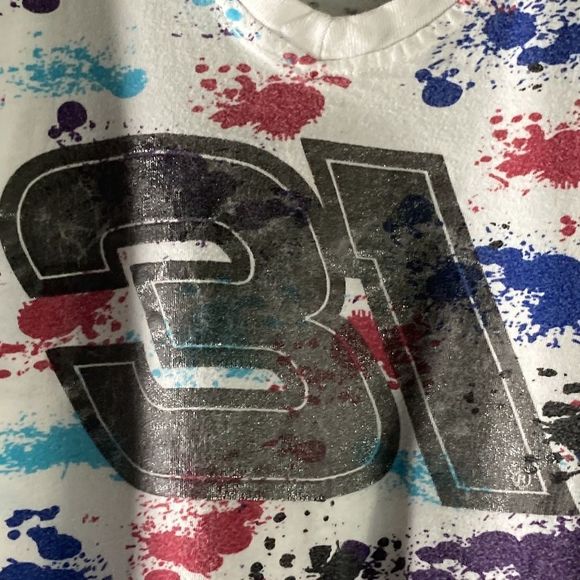 Women’s Large Chase Authentics Nascar # 31 Paint Splat V Neck Tee - Picture 2 of 8